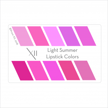 Prism XII Light Summer Top10 Lipstick Color Card