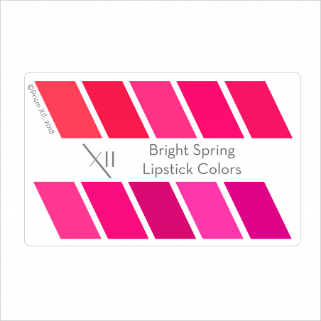 PrismXII Bright Spring Top10 Lipstick Color Card
